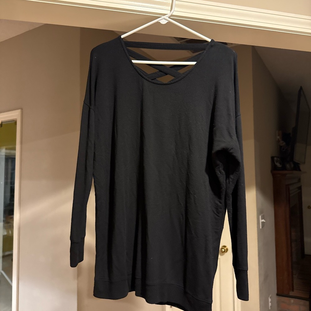 Workshop Republic Clothing Black Top with Unique Back